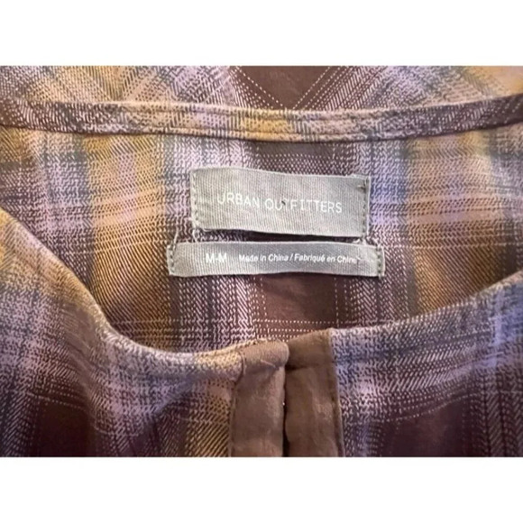 SIZE‎ M Urban Outfitters KEYA Plaid Purple Yellow Hook & Eye Mini Dress - Picture 8 of 10